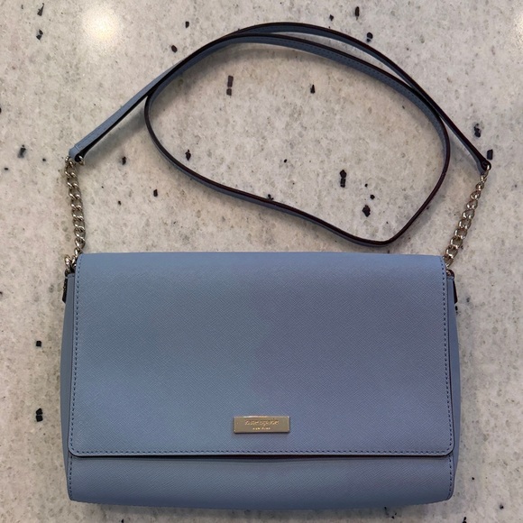 Kate Spade Tilden Place Alex Dusty Blue Crossbody Bag with Storybook Interior - Picture 5 of 14